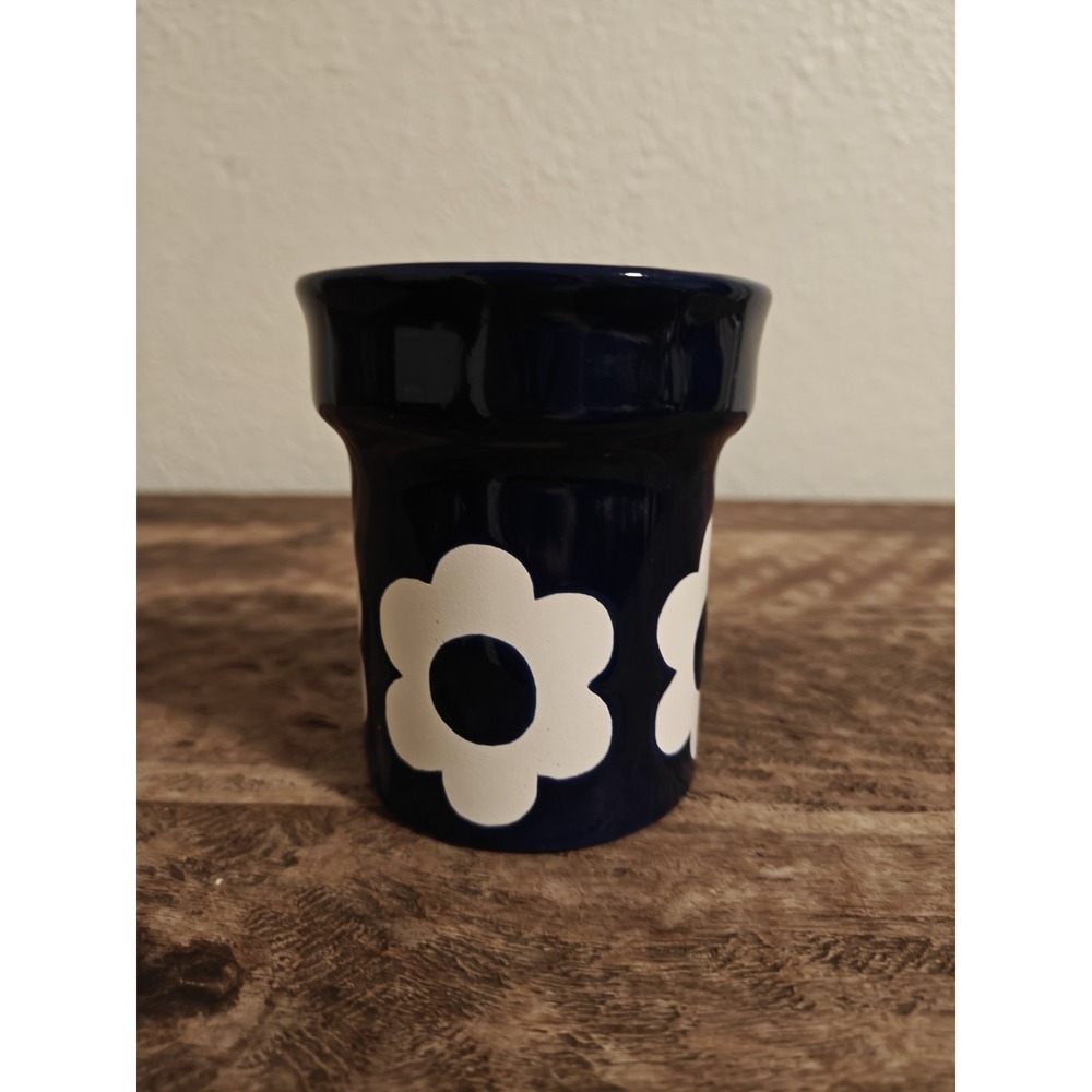 vintage waechtersbach Mug Crock Blue And White Flower Power